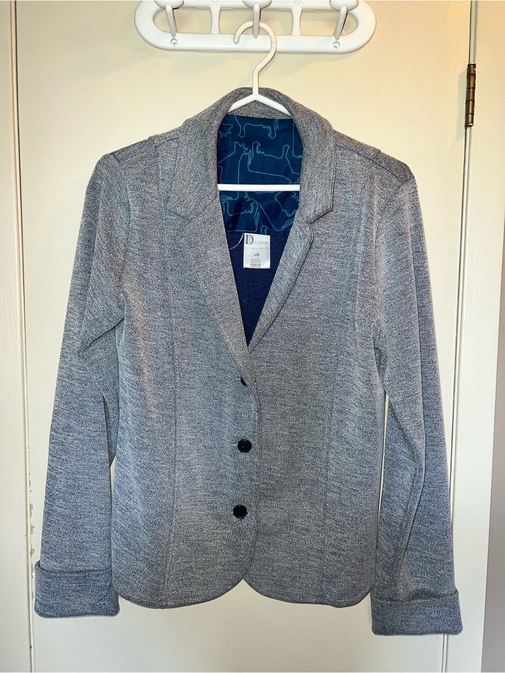 SD Collection Men's Heather Gray Knit Blazer with Notch Lapel